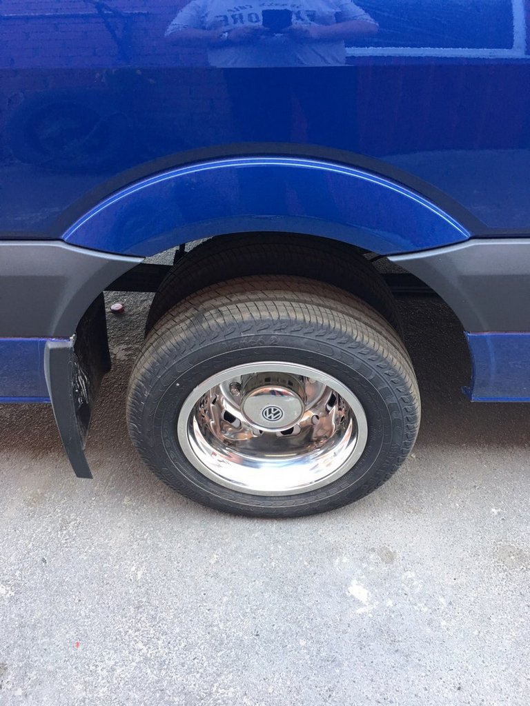 Ковпаки з нержавійки Ексклюзив V1 (2 катковий, 4 шт) 2013-2018 для Mercedes Sprinter W906 рр
