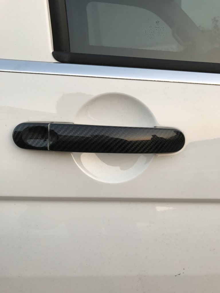 Накладки на ручки (натуральний карбон) 3 ручки для Volkswagen T5 Multivan 2003-2010 рр