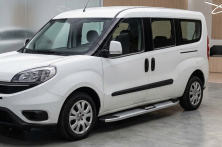 Бокові пороги Mevsim Grey (2 шт., Алюміній) Тільки на стандартну базу Fiat Doblo II 2010-2022 рр.