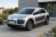 Бокові пороги Tayga Black (2 шт., Алюміній) Citroen Cactus 2014-2020 рр.