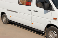 Бічні труби Black (2 шт., нерж.) Довга база, d70 Volkswagen LT 1995-2006 рр.