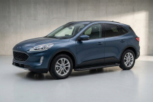 Бокові пороги Allmond Black (2 шт., Алюміній) Ford Kuga/Escape 2019- рр.