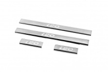 Накладки на пороги Carmos V2 (4 шт, нерж) Hyundai I-20 2008-2012 рр.