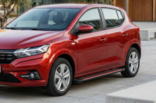 Бокові пороги Maya Red (2 шт., Алюміній) Dacia Sandero 2021- рр.
