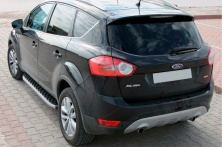Бокові пороги BlackLine (2шт, алюміній) З чорним листям на дверях Ford Kuga/Escape 2013-2019 рр.