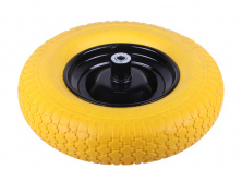 Колесо 4,00 -8 TL (бескамерное, под ось d-16мм) (пенополиуретановое, желтое) AMG-2