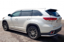 Задні куточки (2 шт., нерж) Toyota Highlander 2013-2019 рр.