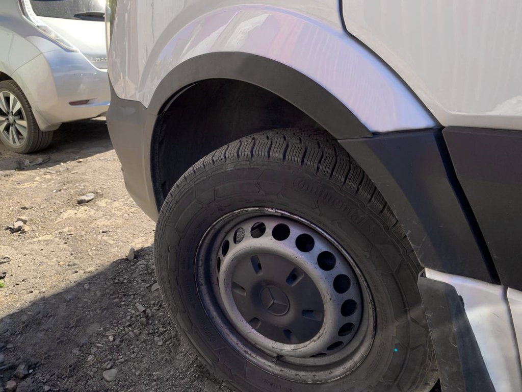 Накладки на арки вузькі (4 шт., ABS, чорні) для Mercedes Sprinter W906 2006-2018 рр