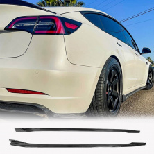 Накладки на пороги V2 (2017-2023, Карбон) Tesla Model 3 2017- рр.