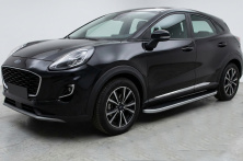 Бокові пороги Tayga Grey (2 шт., Алюміній) Ford Puma 2019- рр.
