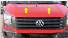 Накладка на капот (2 шт, нерж) для Volkswagen Crafter 2006-2016 рр
