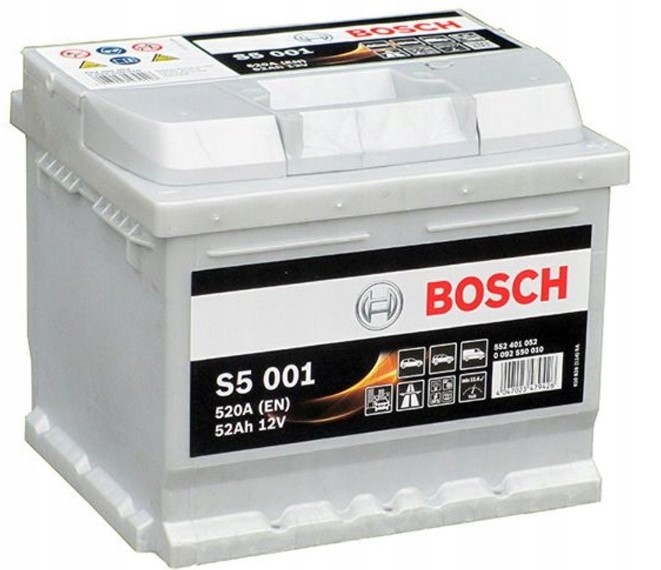 Акумулятор 52Ah-12v BOSCH (S5001) (207x175x175),R,EN520