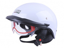 Шлем-каска (mod:MD-513-1) (белый глянцевый с прозрачным стеклом, size XL) VIRTUE AMG