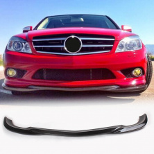 Накладка на передній бампер Lip (для AMG-Line 2008-2011, Карбон) Mercedes C-class W204 2007-2015 рр.