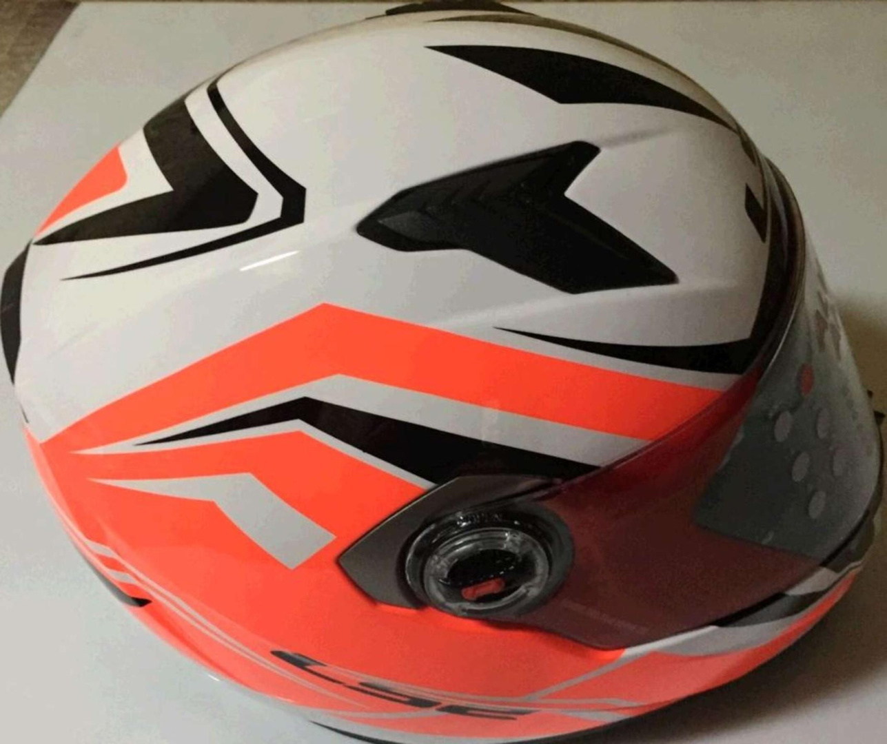 Шлем-интеграл   (mod:358) (size:XL, черно-бело-красный, RED SMOKE)   LS-2