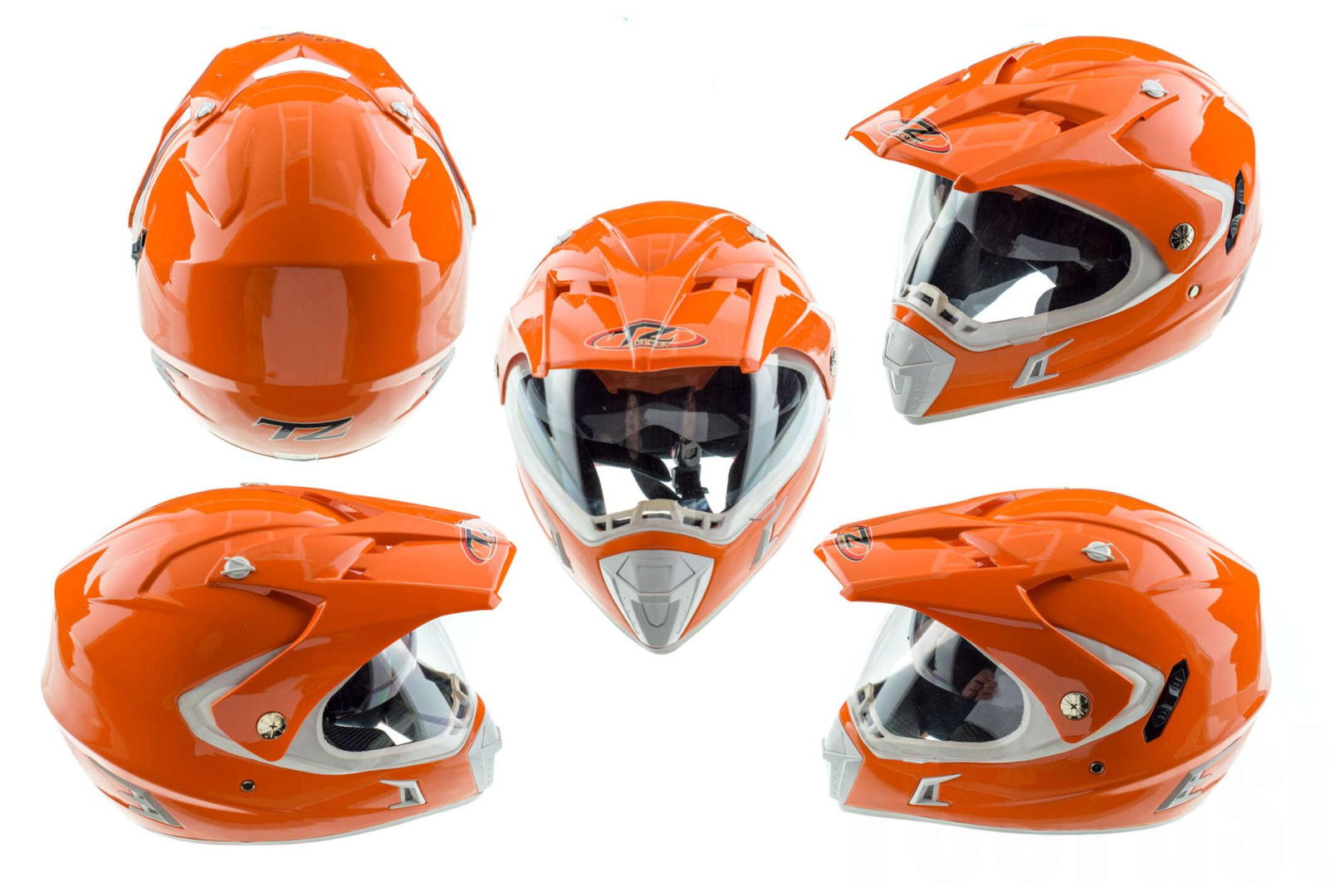 Шлем кроссовый   (mod:CR188) (с визором, size:L, оранжевый)   HELMO