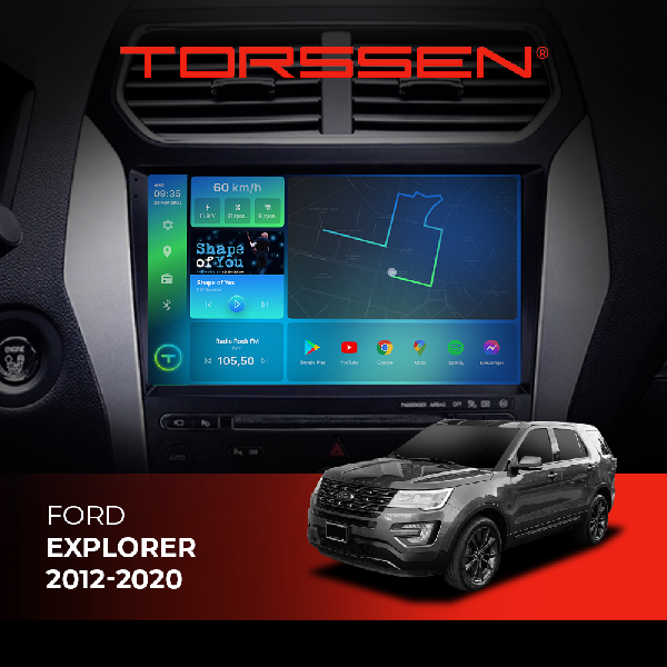 Штатна магнітола Torssen 2K DTS Ford Explorer 2012-2020 F10432 4G Carplay DSP