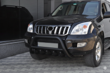 Кенгурятник низький WT003 Black (нерж) Toyota Land Cruiser Prado 120 2002-2009 рр.
