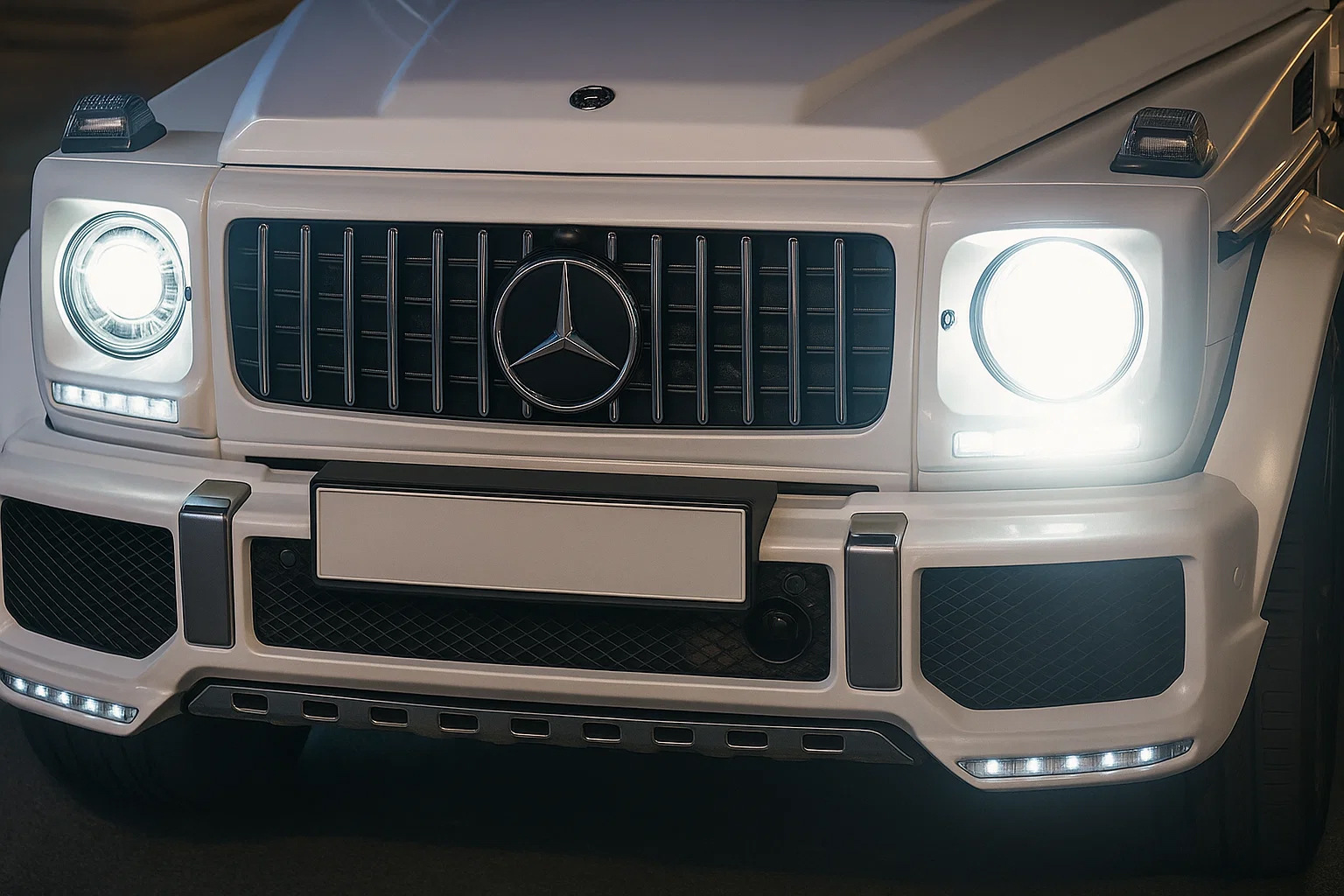 Передня решітка (GT Panamericana, без хрому) Повністю чорна для Mercedes G сlass W463 1990-2018 рр
