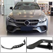 Накладка на передній бампер Lip V2 (для E63 AMG 2016-2019, Карбон) Mercedes E-сlass W213 2016-2023 рр.