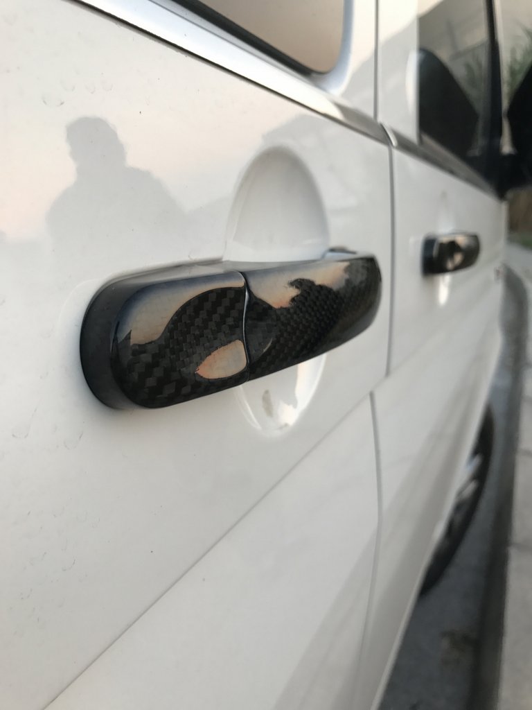 Накладки на ручки (натуральний карбон) 3 ручки для Volkswagen T5 Multivan 2003-2010 рр