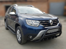 Кенгурятник без напису WT003 Black (нерж.) Dacia Duster 2018-2024 рр.