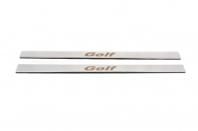 Накладки на пороги Carmos V1 (2 шт, Coupe, нерж) Volkswagen Golf 5 2003-2009 рр.