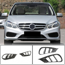 Вставки в передній бампер (для AMG-Line 2013-2016, Карбон) Mercedes E-сlass W212 2009-2016 рр.
