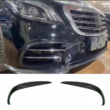 Накладки на передній бампер V2 (для S63 AMG 2014-2017, Карбон) Mercedes S-сlass W222 2013-2022 рр.