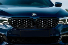 Ніздрі Diamond Silver V1 (2017-2020, чорна окантовка) BMW 5 серія G30/G31 2017-2023 рр.