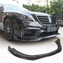 Накладка на передній бампер Lip (для S63/S65 AMG 2018-2022, Карбон) Mercedes S-сlass W222 2013-2022 рр.
