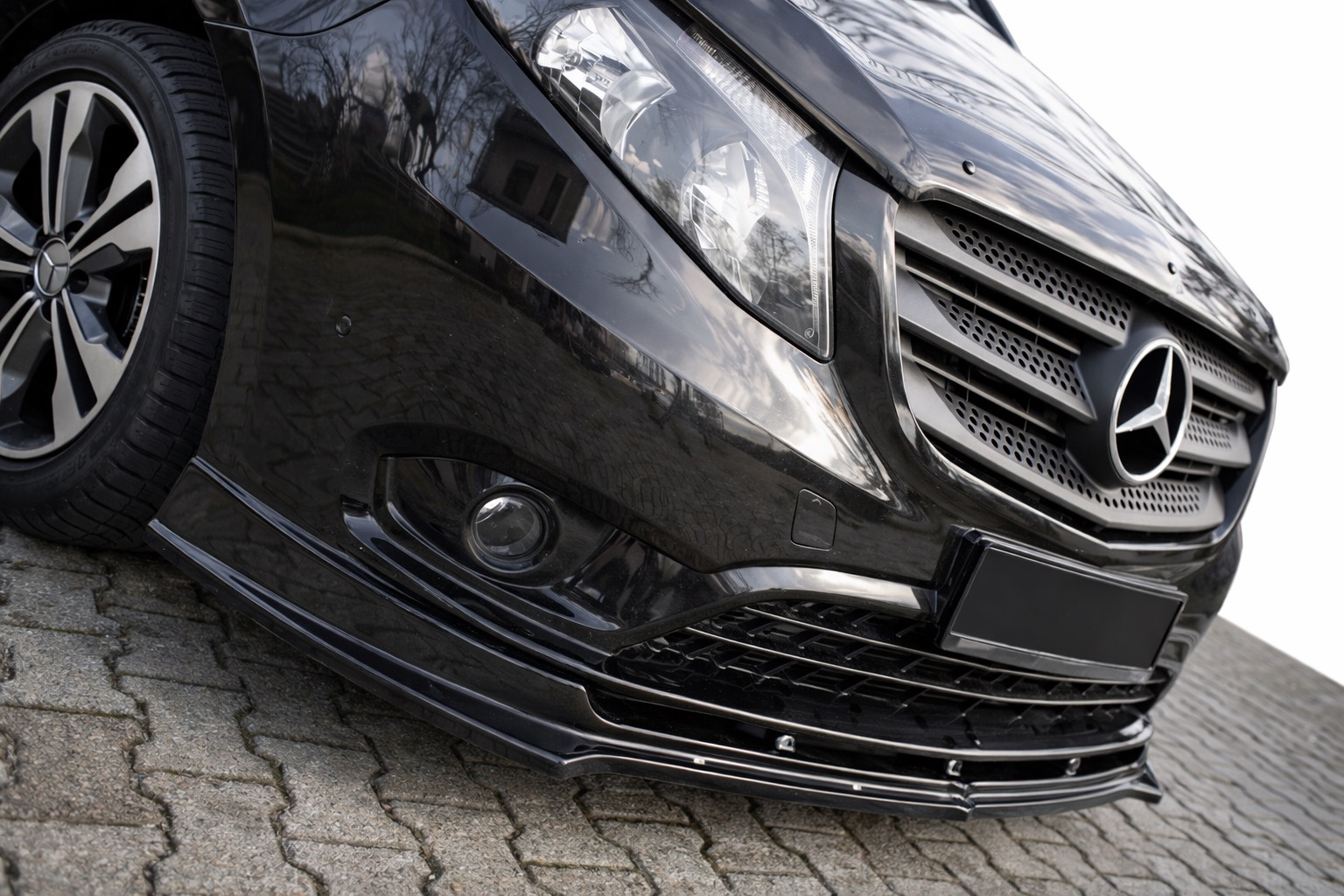 Передня Lip накладка EuroCap (чорна) для Mercedes Vito/V-class W447 2014- рр