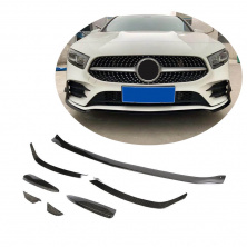 Накладка на передній бампер Lip V1 (для AMG-Line SD 2018-2021, Карбон) Mercedes A-сlass W177 2018- рр.