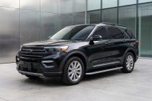 Бокові пороги Tayga Grey (2 шт., Алюміній) Ford Explorer 2019- рр.