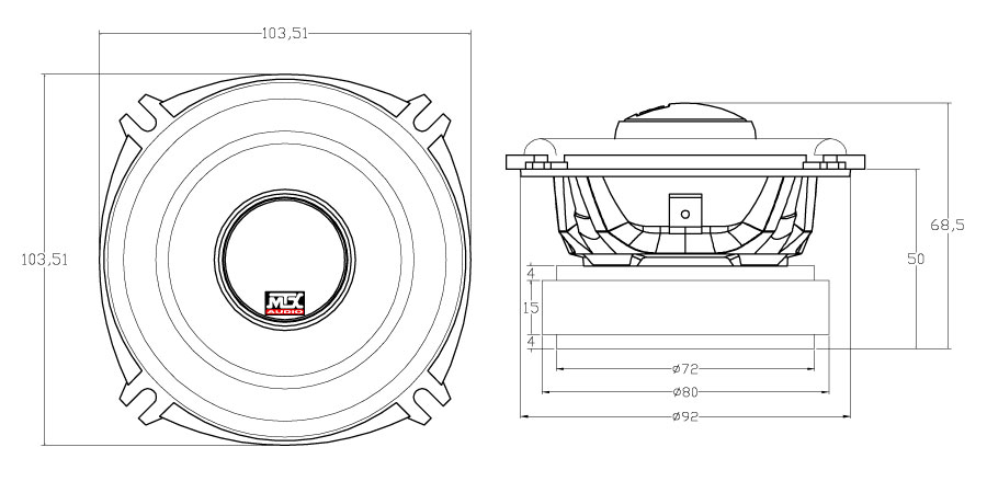 Коаксіальна акустика MTX TX640C