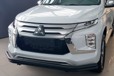 Передній захист F3-60 Black (2020+, нерж) Mitsubishi Pajero Sport 2015- рр.