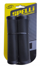 Грипсы (ручки руля) SPELLI SBG-6703 Черные, прямые, 2-х фактурные, резина-каучук, длина 125 мм BD