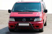 Кенгурятник із вусами WT002 Plus Black (нерж.) Mercedes Vito W638 1996-2003 рр.