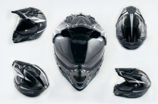 Шлем кроссовый   (mod:MX433) (с визором, size:XXL, черно-серый с узором)   LS-2