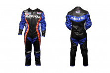 Комбінезон шкірозамінник (size:L, чорно-синій, Honda REPSOL)