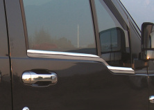 Зовнішня окантовка вікон (2 шт., нерж.) Carmos - Турецька сталь для Ford Connect 2006-2009 рр