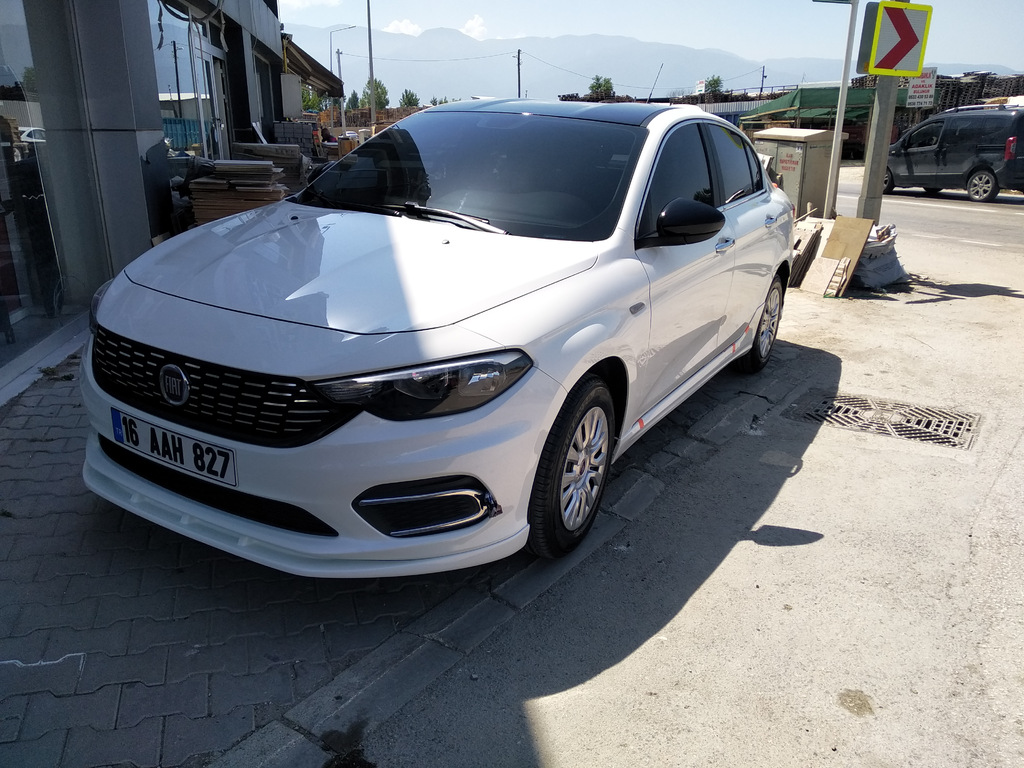 Передня накладка на бампер (2016-2021, під фарбування) для Fiat Tipo 2016- рр