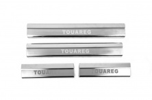 Накладка на пороги Carmos V2 (4 шт, нерж) Volkswagen Touareg 2010-2018 рр.