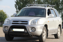 Кенгурятник WT004 Black (нерж) Hyundai Santa Fe 1 2000-2006 рр.