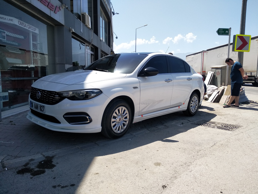 Передня накладка на бампер (2016-2021, під фарбування) для Fiat Tipo 2016- рр