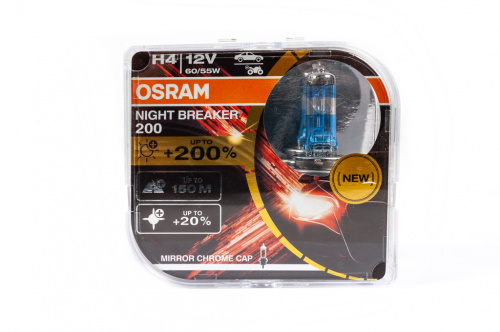 Лампа головного світла Osram H4 60/55W Night Breaker Laser +200% 64193NBL200