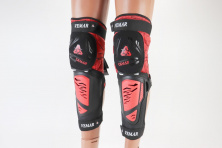 Наколенники защитные (колено+голень) к-кт 2шт, Чёрно-Красные, тип 1 KS