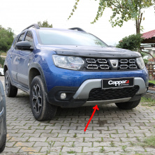 Накладка на передній бампер нижня (ABS, сіра) Dacia Duster 2018-2024 рр.