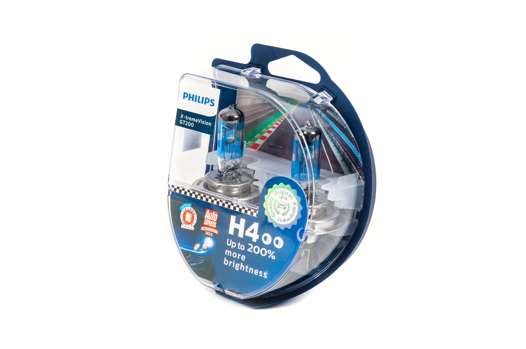 Лампа головного світла Philips H4 60/55W 12342GT Racing Vision -2025200%