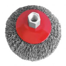 Щітка конусна 100 мм, для КШМ, М14 (кручення дріт) INTERTOOL